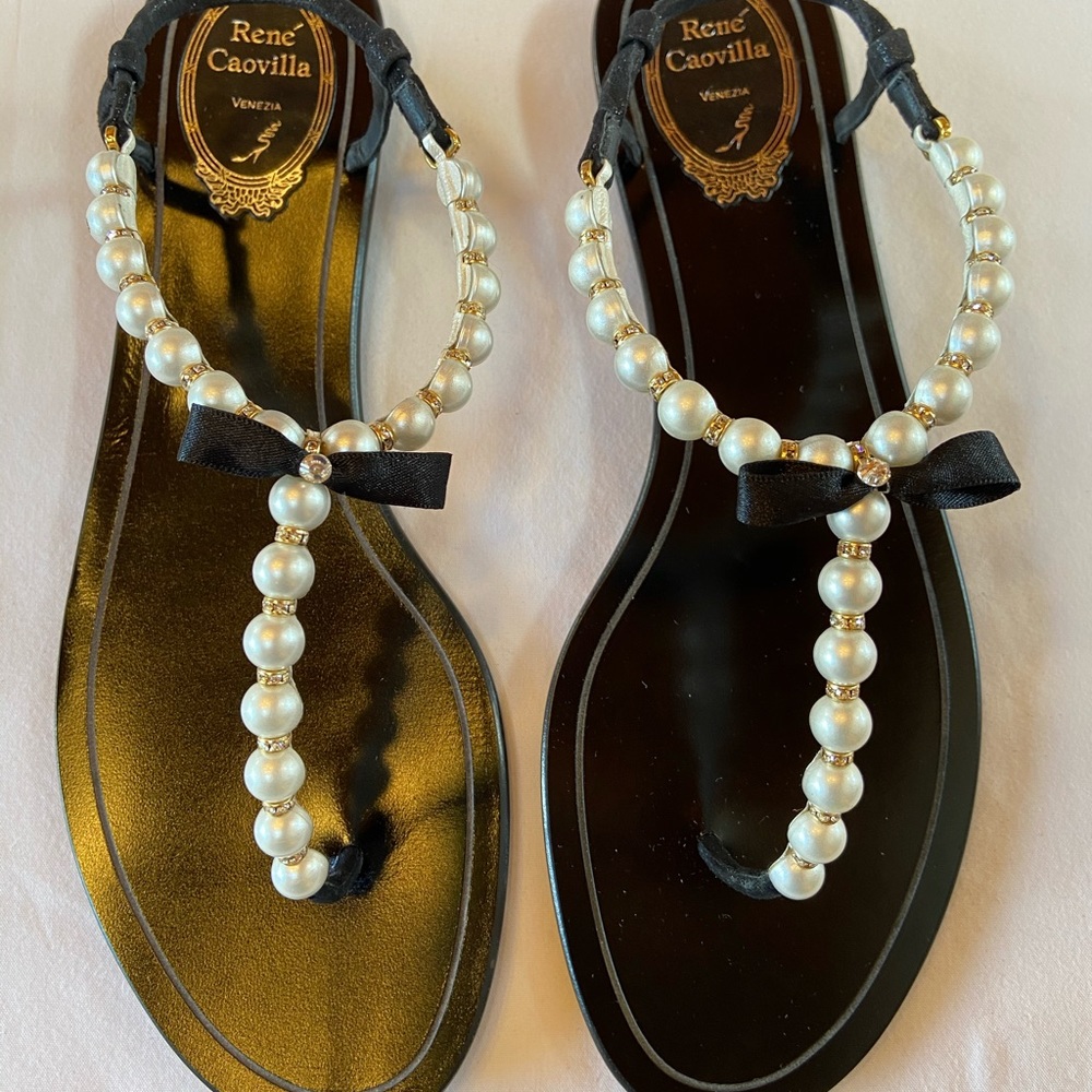 Rene Caovilla Venezia noir sandals women’s